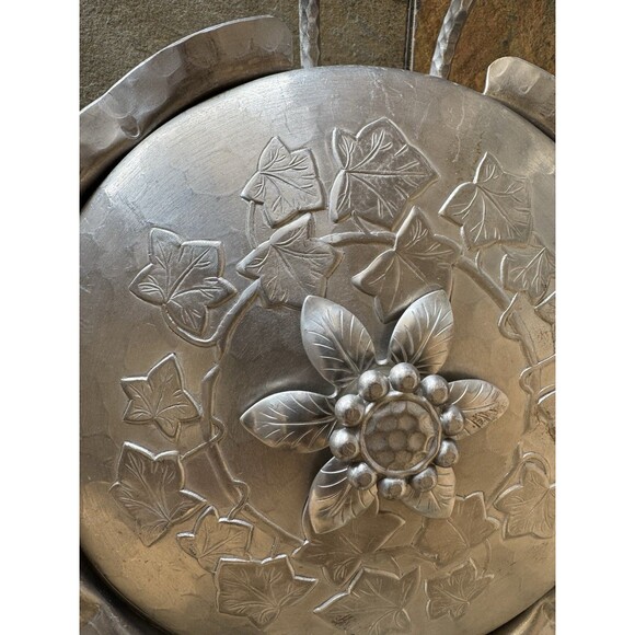 Everlast Hand Forged Aluminum Covered Serving Dish Ivy Casserole Handmade - Picture 5 of 16